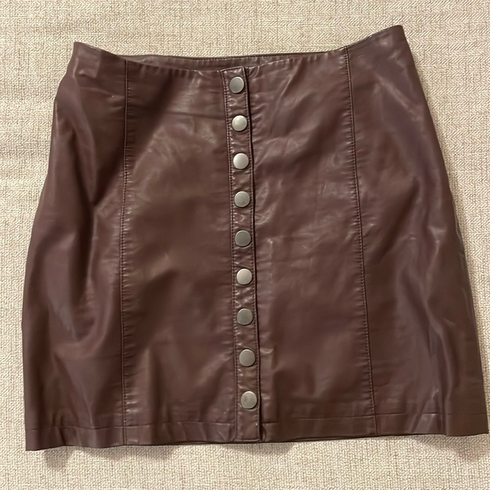 Free People Women’s Oh Snap Faux Leather Mini Skirt, size 6